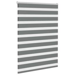 Berkfield Home Elegant Zebra Blind Dark Grey 115x100 cm Fabric Width 110.9 cm Po - thumbnail 1