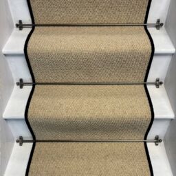 RainbowHome Kalahari Cream Wool Stair Runner With 100% Pure Wool Edge - Size: 70 cm x 700 cm