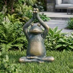 Garden Greatness Peaceful Yoga Frog Garden Ornament - thumbnail 1