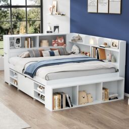 Matteo Children's Bed, Multifunctional Children's Bed With Drawers in Beige - thumbnail 2