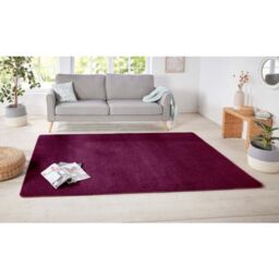 THE RUGS Plain Design Rug Polypropylene Durable with 0.85 cm Pile Height in Purple - Size: 140 cm x 200 cm - thumbnail 5