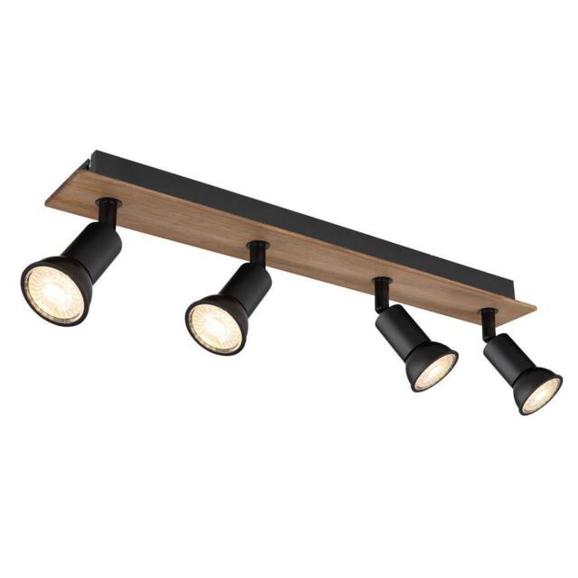 Netlighting Drew Ceiling Spotlight Bar Dark Brown 4x GU10 - image 1