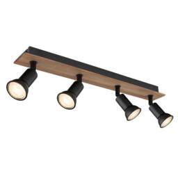 Netlighting Drew Ceiling Spotlight Bar Dark Brown 4x GU10 - thumbnail 1