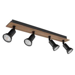 Netlighting Drew Ceiling Spotlight Bar Dark Brown 4x GU10 - thumbnail 2