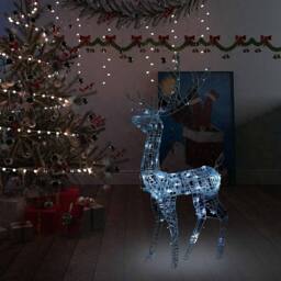 Berkfield Home White Acrylic Reindeer Christmas Decoration 140 LEDs 120 cm Cold White - thumbnail 2