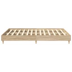 Berkfield Home Durable Bed Frame No Mattress Sonoma Oak 140x200 cm Engineered Wood in Light Tan - thumbnail 6