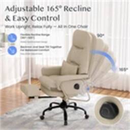 Nordara Beige-Ergonomic Office Chair with Lumbar Support in Beige - Size: 100 cm - thumbnail 3