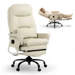 Nordara Beige-Ergonomic Office Chair with Lumbar Support in Beige - Size: 100 cm
