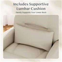 Nordara Beige-Ergonomic Office Chair with Lumbar Support in Beige - Size: 100 cm - thumbnail 5