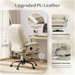 Nordara Beige-Ergonomic Office Chair with Lumbar Support in Beige - Size: 100 cm - thumbnail 4