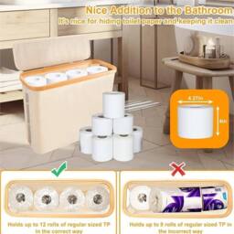 Nordara Beige Bamboo & Oxford Cloth Toilet Paper Storage Box - thumbnail 2