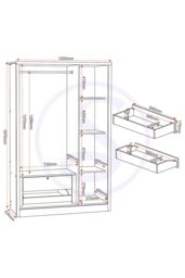 Seconique Lisbon 3 Door Wardrobe in Charcoal - thumbnail 6