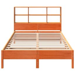 Berkfield Home Bookcase Bed without Mattress Wax Brown 150x200 cm King Size Solid Wood Pine - thumbnail 4
