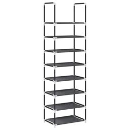 Berkfield Home Shoe Rack 8-Tier Black 44x28x145 cm Non-woven Fabric - Size: 44 x 28 x 145 cm - thumbnail 2