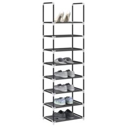 Berkfield Home Shoe Rack 8-Tier Black 44x28x145 cm Non-woven Fabric - Size: 44 x 28 x 145 cm - thumbnail 1
