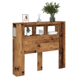 Berkfield Home LED Headboard Old Wood 120x18.5x103.5 cm Engineered Wood in Brown - thumbnail 5