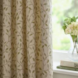 Voyage Maison Cervino Jacquard Pencil Pleat Curtain Pair in Green - Size: 229 cm width x 183 cm drop - thumbnail 5