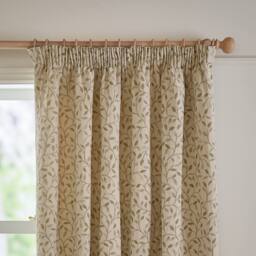 Voyage Maison Cervino Jacquard Pencil Pleat Curtain Pair in Green - Size: 229 cm width x 183 cm drop - thumbnail 3