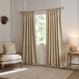 Voyage Maison Cervino Jacquard Pencil Pleat Curtain Pair in Green - Size: 229 cm width x 183 cm drop - thumbnail 2