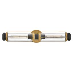 Netlighting Masthead 2 Light Outdoor Wall Light Heritage Brass & Black IP44 in Gold - thumbnail 1