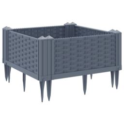 Berkfield Home Garden Planter with Pegs Blue Grey 42.5x42.5x28.5 cm PP - thumbnail 6