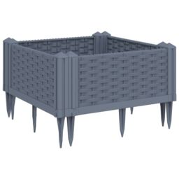Berkfield Home Garden Planter with Pegs Blue Grey 42.5x42.5x28.5 cm PP - thumbnail 2