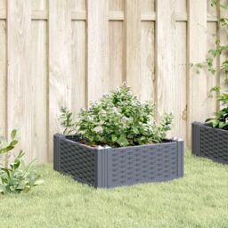Berkfield Home Garden Planter with Pegs Blue Grey 42.5x42.5x28.5 cm PP - thumbnail 3