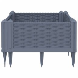 Berkfield Home Garden Planter with Pegs Blue Grey 42.5x42.5x28.5 cm PP - thumbnail 4