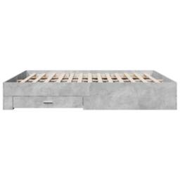 Berkfield Home Bed Frame with Drawers without Mattress Concrete Grey 200x200 cm - thumbnail 5