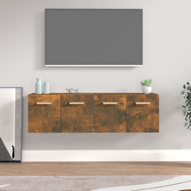 Berkfield Home Wall Cabinets 2 pcs Smoked Oak 60x36.5x35 cm Engineered Wood in Brown - image 1