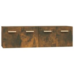 Berkfield Home Wall Cabinets 2 pcs Smoked Oak 60x36.5x35 cm Engineered Wood in Brown - thumbnail 2
