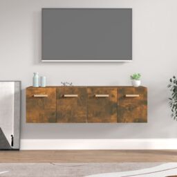 Berkfield Home Wall Cabinets 2 pcs Smoked Oak 60x36.5x35 cm Engineered Wood in Brown - thumbnail 1