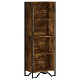 Berkfield Home Bookcase Smoked Oak 50x31x137.5 cm Engineered Wood in Brown - thumbnail 1