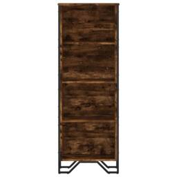 Berkfield Home Bookcase Smoked Oak 50x31x137.5 cm Engineered Wood in Brown - thumbnail 4