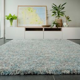 Kukoon Duck Egg Silver Super Soft Shaggy Area Rug in Duck Egg Blue - Size: 120 cm x 170 cm - thumbnail 5