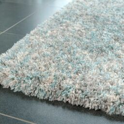 Kukoon Duck Egg Silver Super Soft Shaggy Area Rug in Duck Egg Blue - Size: 120 cm x 170 cm - thumbnail 2