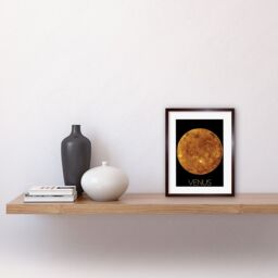 "Artery8 Wall Art Print NASA Our Solar System Venus Planet Northern Hemisphere Artwork Framed 9X7 Inch in Brown - Size: W7"" x H9""" - thumbnail 2
