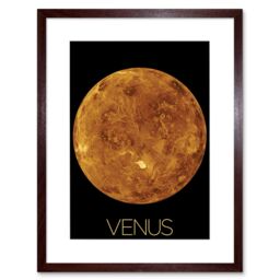 "Artery8 Wall Art Print NASA Our Solar System Venus Planet Northern Hemisphere Artwork Framed 9X7 Inch in Brown - Size: W7"" x H9""" - thumbnail 1