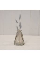 KDMD Smokey Brown Glass Ribbed Bottle