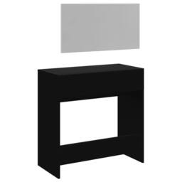 Berkfield Home Dressing Table with Mirror Black 80x39x80 cm - Size: 80 x 39 x 80 cm - thumbnail 7