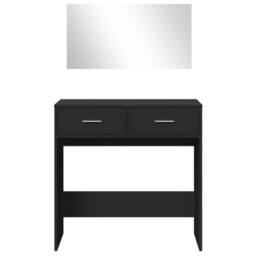 Berkfield Home Dressing Table with Mirror Black 80x39x80 cm - Size: 80 x 39 x 80 cm - thumbnail 5