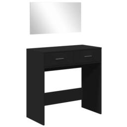 Berkfield Home Dressing Table with Mirror Black 80x39x80 cm - Size: 80 x 39 x 80 cm