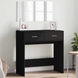 Berkfield Home Dressing Table with Mirror Black 80x39x80 cm - Size: 80 x 39 x 80 cm - thumbnail 2