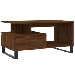 Berkfield Home Modern Coffee Table Brown Oak 90x49x45 cm Engineered Wood - Size: 90 x 49 x 45 cm - thumbnail 8