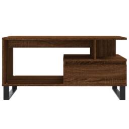 Berkfield Home Modern Coffee Table Brown Oak 90x49x45 cm Engineered Wood - Size: 90 x 49 x 45 cm - thumbnail 5