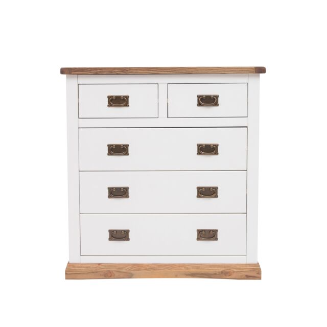 Cabinet Bits Tropea 5 Drawer Chest of Drawers Bras Drop Handle in Off-White - image 1