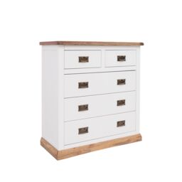 Cabinet Bits Tropea 5 Drawer Chest of Drawers Bras Drop Handle in Off-White - thumbnail 2