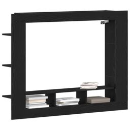 Berkfield Home TV Cabinet Wall-Mounted Black Oak 152x22x113 cm - Size: 152 x 22 x 113 cm - thumbnail 3