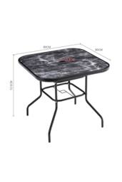 H&O Direct Square Tempered Glass Outdoor Table with 4 PE Rattan Chairs - thumbnail 5