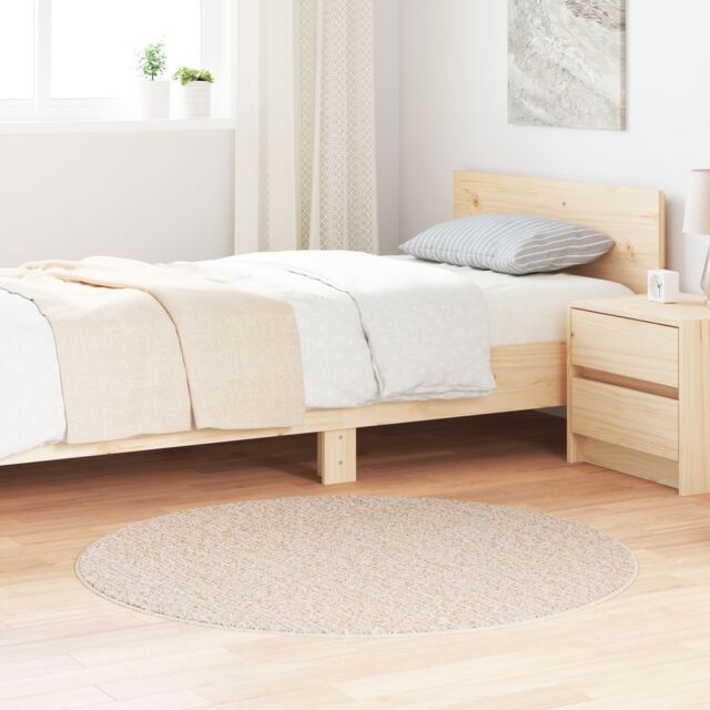 Berkfield Home Shaggy Rug with Latex Backing Cream √∏120 cm - Size: Medium - image 1